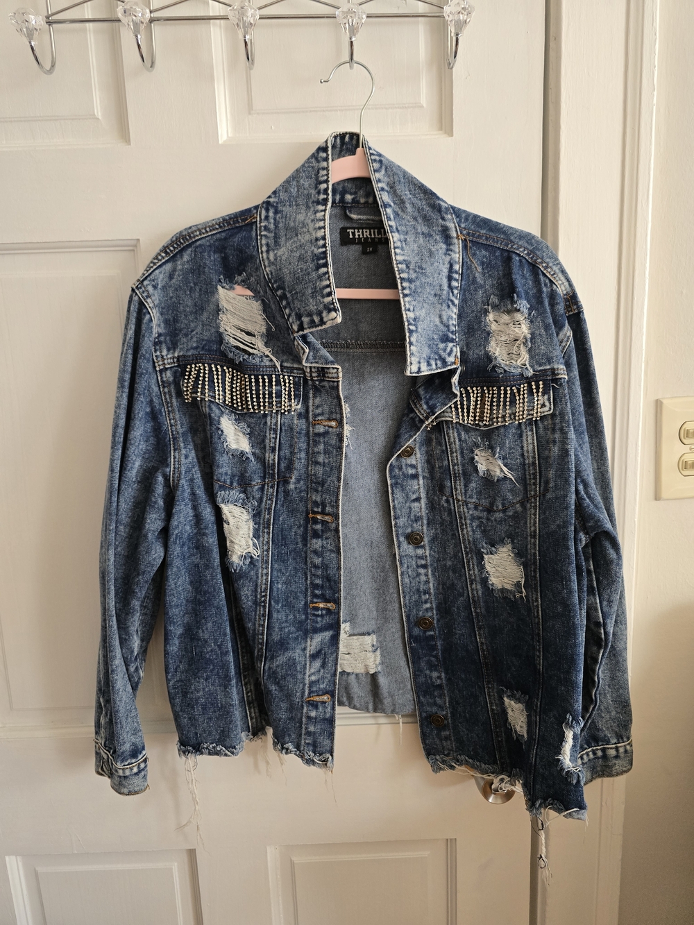 Thrill Acid-Wash Blue Denim Jacket - Picture 1 of 4